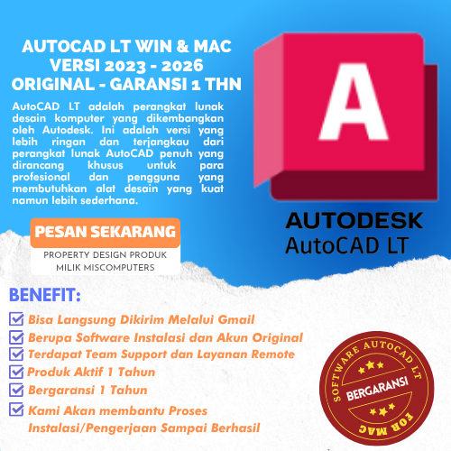 AutoCad LT (2D) - Original - Sharing | Bergaransi | MISCOMPUTERS